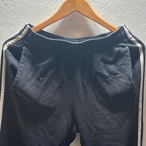 adidas Black Sweatpants with White Stripes